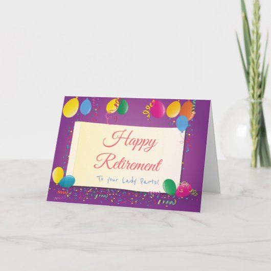 Carte Joyeuse Retraite pour Vos Parties Féminines (Devant)