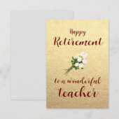 Carte Joyeuse retraite professeur merci (Devant / Derrière)