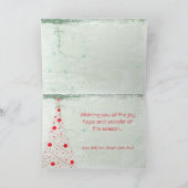 Carte Joyeuse Rouge Vert avec votre photo (Intérieur)