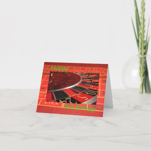 Carte Joyeuse Roulette 76e anniversaire (Devant)