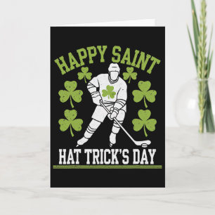 Carte Joyeuse Saint Hat Trick's Day Saint-Patrick Hockey