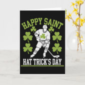 Carte Joyeuse Saint Hat Trick's Day Saint-Patrick Hockey (Fleur jaune)