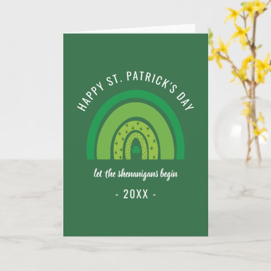 Carte Joyeuse Saint-Patrick Arc-en-ciel vert Trèfle irla (Fleur jaune)