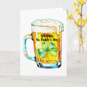 Carte Joyeuse Saint-Patrick Bière Mug Trèfle Fierté Irla (Fleur jaune)