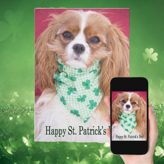 Carte Joyeuse Saint-Patrick Cavalier King Charles Pup