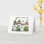 Carte Joyeuse Saint-Patrick chats (Fleur jaune)