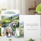 Carte Joyeuse Saint-Patrick Chien-loup d'Irlande Aquarel