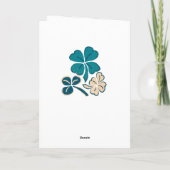 Carte Joyeuse Saint-Patrick Clover Dessin de trèfle (Dos)