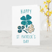 Carte Joyeuse Saint-Patrick Clover Dessin de trèfle (Fleur jaune)