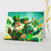 Carte Joyeuse Saint-Patrick colorée (Fleur jaune)