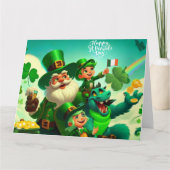 Carte Joyeuse Saint-Patrick colorée (Devant)