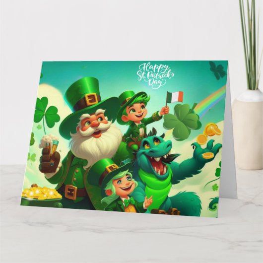 Carte Joyeuse Saint-Patrick colorée (Devant)