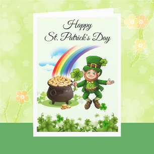 Carte Joyeuse Saint-Patrick Leprechaun Arc-en-Ciel Perso