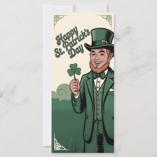 Carte Joyeuse Saint-Patrick Leprechaun Vintage