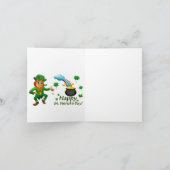 Carte Joyeuse Saint-Patrick Lutins Arc-en-ciel  (Intérieur)