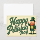 Carte Joyeuse Saint-Patrick Mignon Lutins (Devant / Derrière)