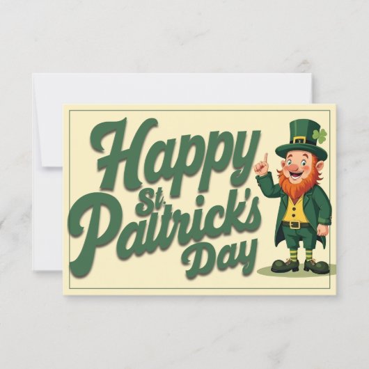 Carte Joyeuse Saint-Patrick Mignon Lutins (Devant)