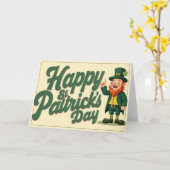 Carte Joyeuse Saint-Patrick Mignon Lutins (Fleur jaune)