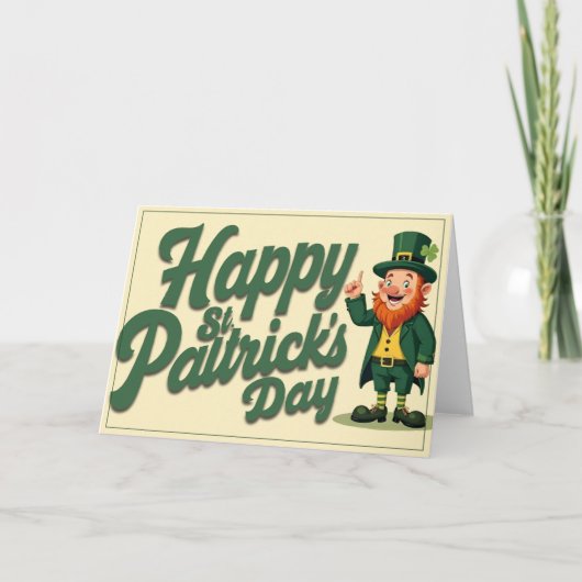 Carte Joyeuse Saint-Patrick Mignon Lutins (Devant)