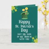 Carte Joyeuse Saint-Patrick moderne - Bénédiction Irland (Fleur jaune)