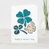Carte Joyeuse Saint Patrick`s day Clover Shamrock Dessin (Devant)