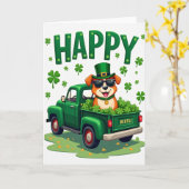 Carte Joyeuse Saint-Patrick Shamrock Truck (Fleur jaune)