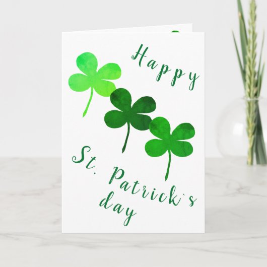 Carte Joyeuse Saint-Patrick Shamrock vert irlandais (Devant)