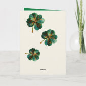 Carte Joyeuse Saint-Patrick Trèfle Élégant (Dos)