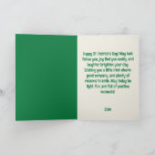 Carte Joyeuse Saint-Patrick Trèfle Élégant (Intérieur)
