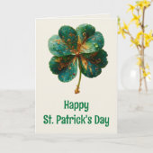 Carte Joyeuse Saint-Patrick Trèfle Élégant (Fleur jaune)