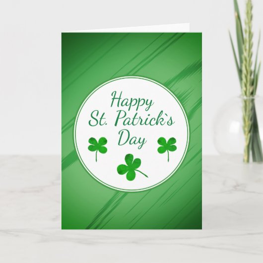 Carte Joyeuse Saint-Patrick Trèfle Vert Irlandais (Devant)