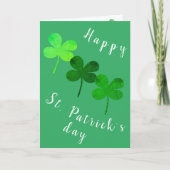 Carte Joyeuse Saint-Patrick Vert Irlandais Trèfle Trèfle (Devant)