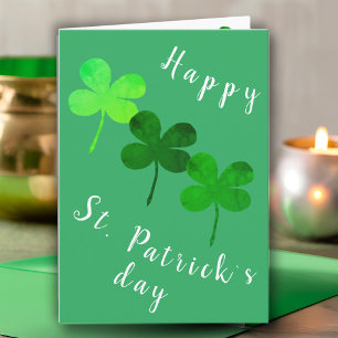 Carte Joyeuse Saint-Patrick Vert Irlandais Trèfle Trèfle