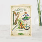 Carte Joyeuse Saint-Patrick vintage irlandais (Devant)