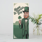 Carte Joyeuse Saint-Patrick Vintage Leprechaun (Debout devant)