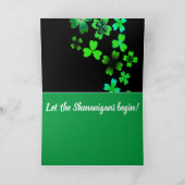 Carte Joyeuse Saint Patrick's Day, Green Lucky Clovers (Intérieur)
