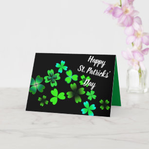 Carte Joyeuse Saint Patrick's Day, Green Lucky Clovers
