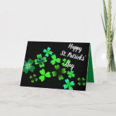 Carte Joyeuse Saint Patrick's Day, Green Lucky Clovers (Devant)