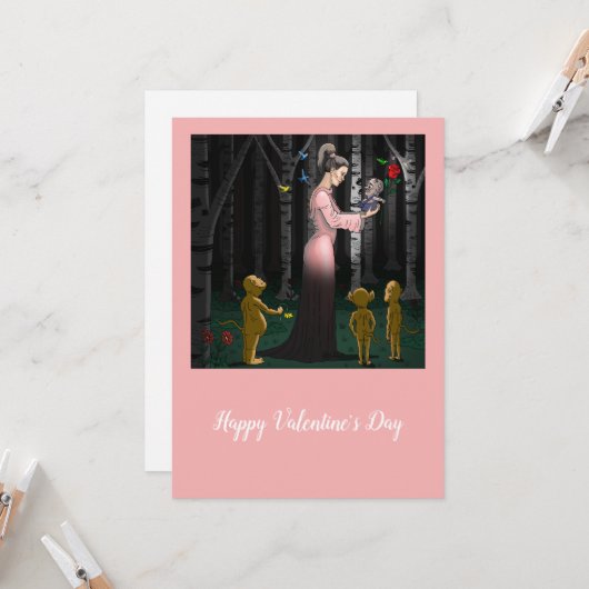 Carte Joyeuse Saint-Valentin (Devant/Arrière en situation)