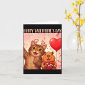 Carte Joyeuse Saint-Valentin 2026 Mignon Chat Capybara F (Fleur jaune)