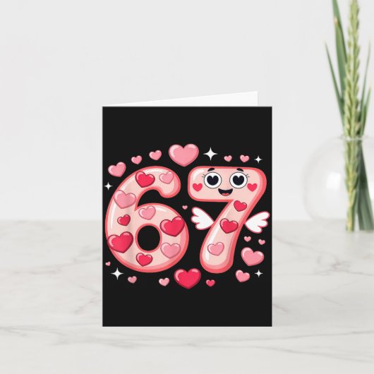 Carte Joyeuse Saint-Valentin 67 Mème Cœurs Coquette Nœud (Devant)