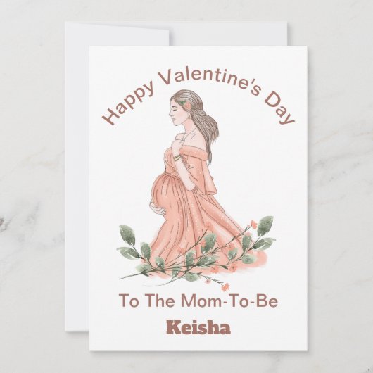 Carte Joyeuse Saint-Valentin À La Future Maman (Devant)