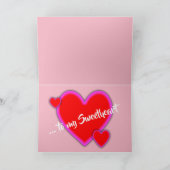 Carte Joyeuse Saint-Valentin à ma chérie Cœurs Romantiqu (Intérieur)