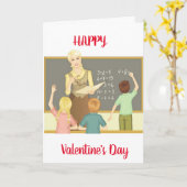Carte **Joyeuse Saint-Valentin à mon professeur" (Fleur jaune)
