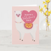 Carte Joyeuse Saint-Valentin | Amour de Lama (Fleur jaune)