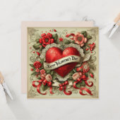 Carte Joyeuse Saint-Valentin, Amour pour toujours, (Devant/Arrière en situation)