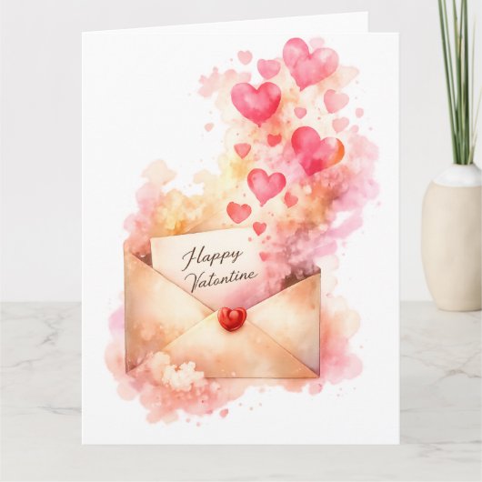 Carte Joyeuse Saint-Valentin Amour Romantique (Devant)