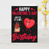 Carte Joyeuse Saint-Valentin & Oui C'est Mon Anniver (Fleur jaune)