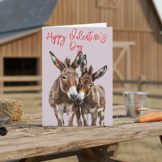 Carte Joyeuse Saint-Valentin Ânes Mignons Amour