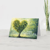Carte Joyeuse Saint-Valentin Arbre Vert Cœur (Devant)